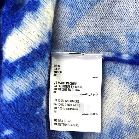 Charter Club Luxury Blue Cashmere Long Sleeve Polo Collared V Neck Sweater Top S - Picture 7 of 7